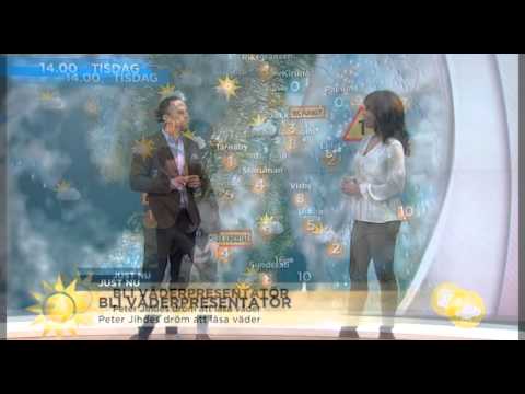 Här sänder Peter Jihde vädret i TV4:s Nyhetsmorgon