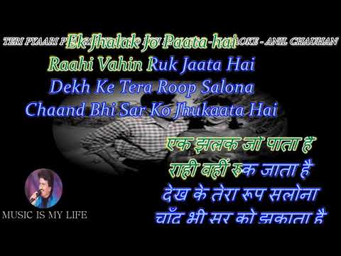 Teri Pyari Pyari Surat Ko Karaoke With Scrolling Lyrics Eng. & हिंदी