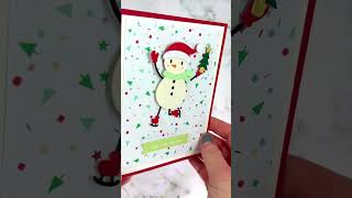 Handmade Swinging Snowman Greeting Card #handmadecards #cardmakinginspiration