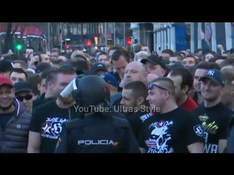 Ajax and Cracovia hooligans in Madrid 05.03.2019.
