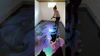 Gaming Room Upgrade! The Psychedelic Resin Floor 💻| #diy #renovation #satisfying #relax
