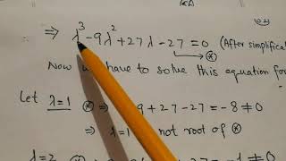 ALA31: Eigenvalues and Characteristic equation