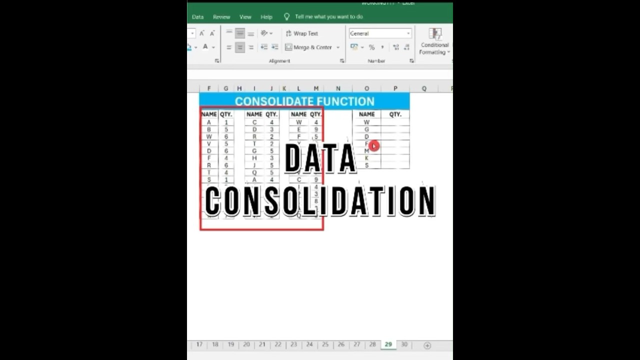 DATA CONSOLIDATION TRICK!! EXCEL MAGIC!!