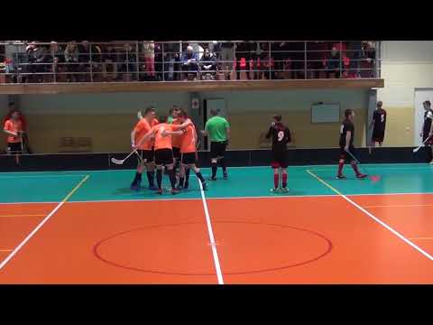 Angry floorball player hit the referee with a stick