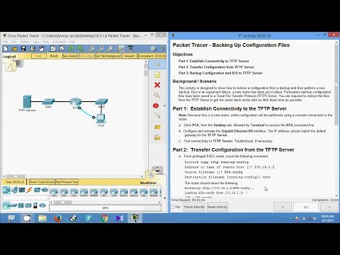 10.3.1.8 Packet Tracer - Backing Up Configuration Files
