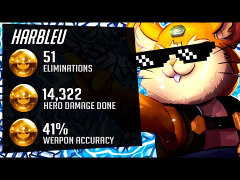 Harbleu Sick Hammond and Zarya - 51 elims! [ Overwatch Season 31 Top 500 ]