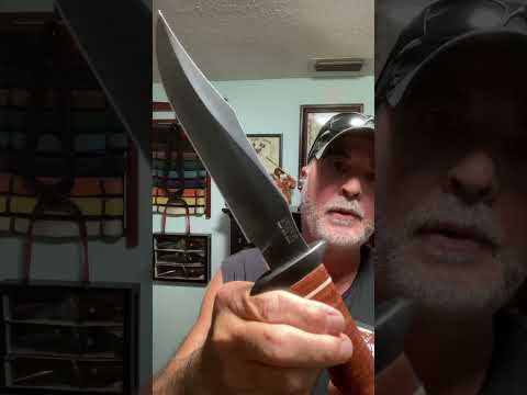 SOG Super Bowie Fixed Blade Knife AUS 8 Steel Hard Coated Black TINI Stacked Leather Full Tang