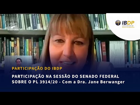 Participação do IBDP  na sessão do Senado Federal sobre o PL 3914/20 - Dra. Jane Berwanger