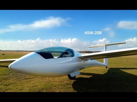 Flying the ASW-20B Glider. This is the landing sequence Roy Dawson video