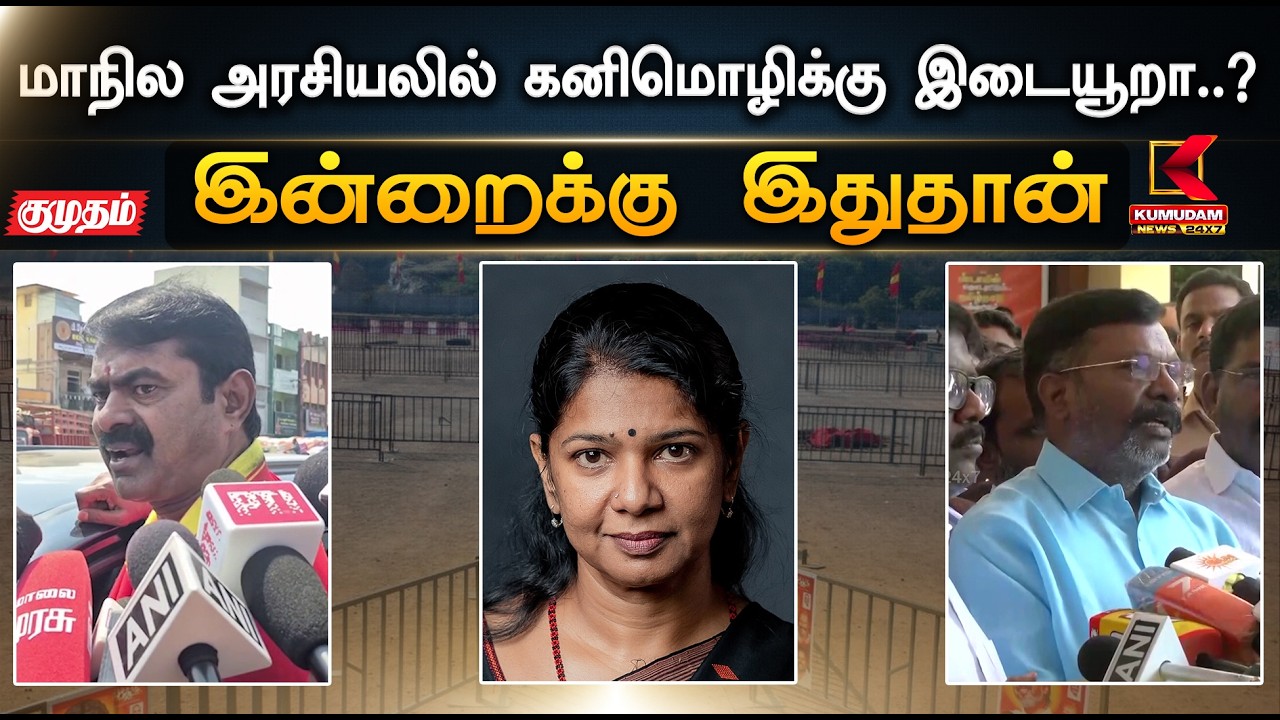 இன்றைக்கு இதுதான்.. மாநில அரசியலில் கனிமொழிக்கு இடையூறா..? சீமான் கருத்து   | Seeman | KumudamNews