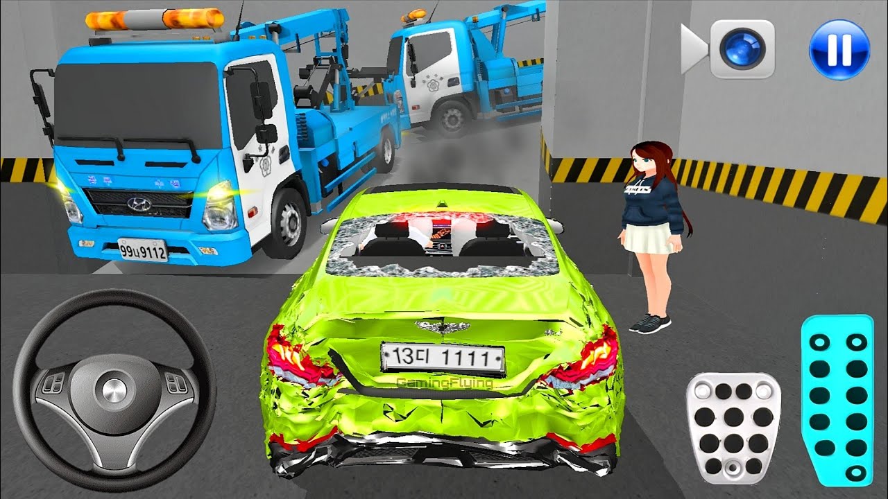 New Crashed car Stuck in Parking Garage - 3D Driving Class - 3D Driving Class Game - Car Game