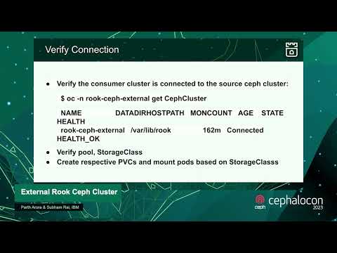 External Rook Ceph Cluster - Parth Arora & Subham Rai, IBM