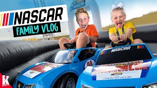 K-City Family Races at NASCAR! (with Adventure Force Crash Racers!)