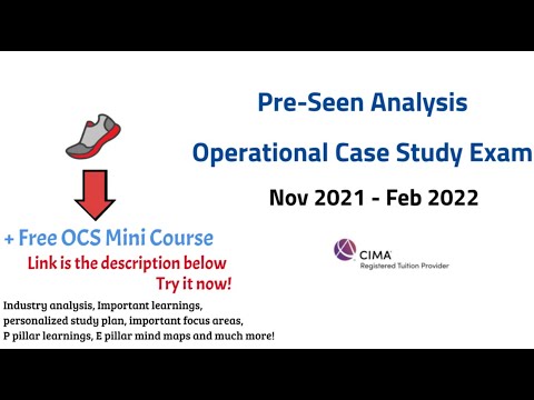 CIMA OCS TreadCushy Pre-seen Analysis - Feb 2022