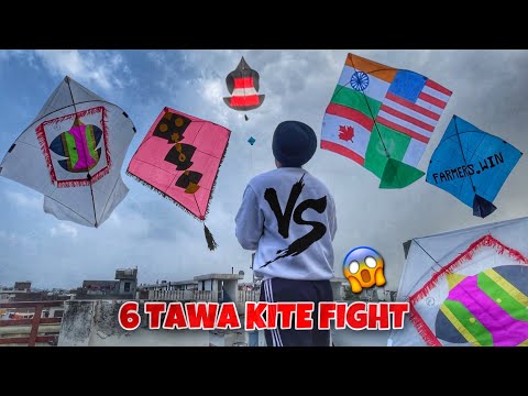 Flying 6 Tawa Kites 😱  *KITE FIGHT* Patangbazi