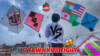Flying 6 Tawa Kites 😱  *KITE FIGHT* Patangbazi