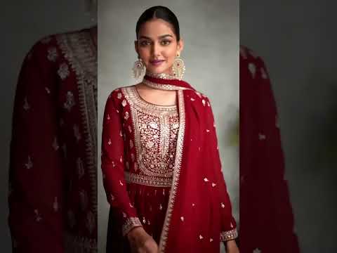 Gulkayra Dulhari Real Georgette Wholesale Free Size Stitched Suits Catalog - 8 Pcs Set – product video thumbnail