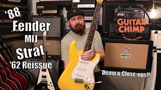 Video thumbnail for Review & Demo | '88 Fender MIJ Japan ST62 ’62 Reissue Stratocaster Rebel Yellow by Guitar Chimp