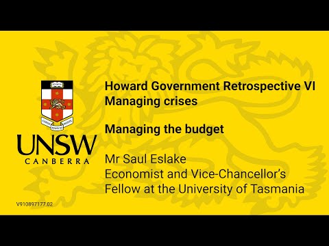 Thumbnail for 6th Howard Government Retrospective - Managing the budget - Mr Saul Eslake by Saul Eslake