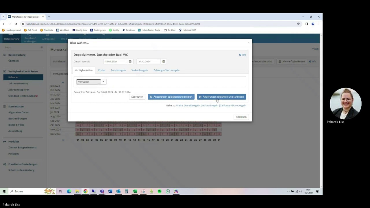 Verfügbarkeiten einstellen