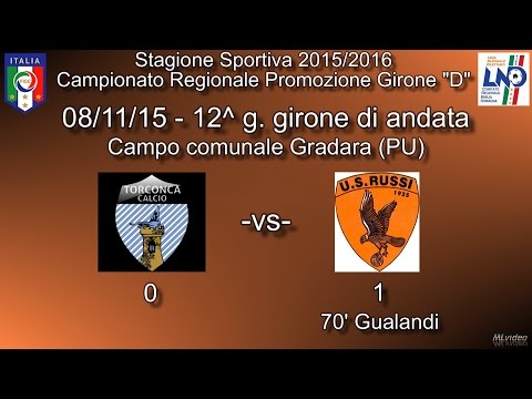 08/11/15 – Promoz. ER Gir.D - 12^ and. – Torconca Cattolica - US Russi 0-1 LA RETE