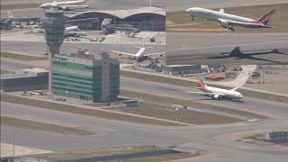 Hong Kong Airport with air traffic control