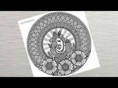Ganesha Mandala Art | how to draw mandala for beginners | Ganesha Drawing | stepbystep | Doodle art