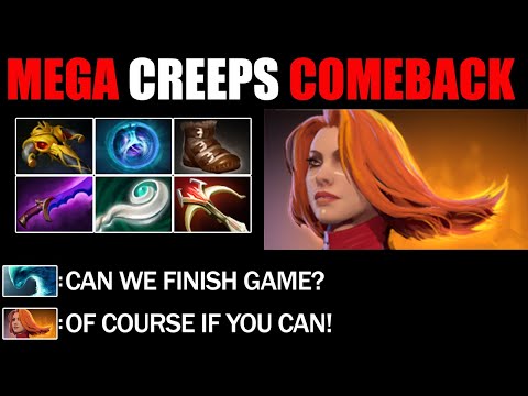 INSANE MACHINE GUN Daedalus Lina VS Pro Rampage Morphling - Most Epic Mega Creeps Comeback Dota 2