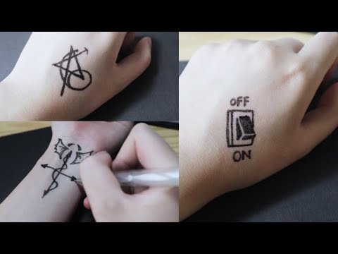 Những hình xăm được vẽ bằng bút bi đơn giản(P2)  - How to make tattoo at home with pen
