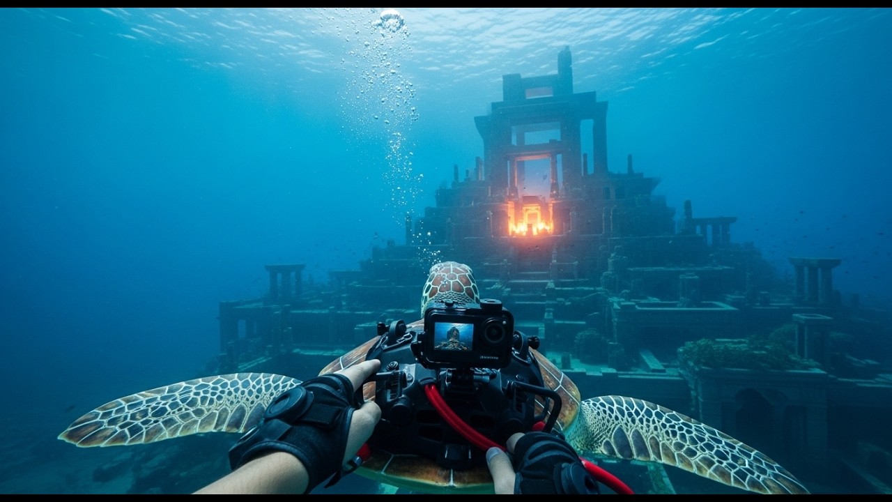 POV: Sea Turtle Finds the Lost City of Atlantis (4K AI Bodycam) #pov
