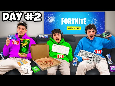 Last To Stop Playing Fortnite With WORST GAMING SETUP Wins V-Bucks!
