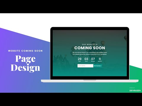 Coming Soon Website Using Html Css And Javascript Countdown Timer In Javascript