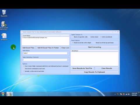 Excel Convert File To SQL Statements (Commands) Software