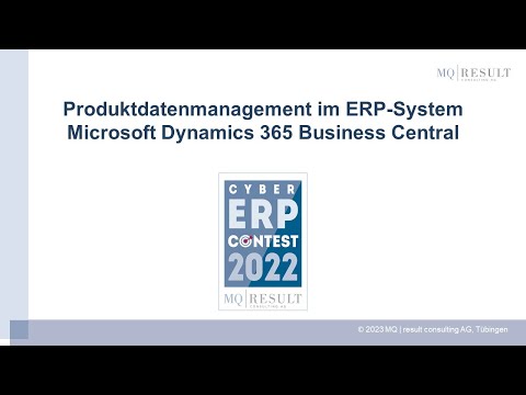 Produktdatenmanagement (PDM) im ERP-System Microsoft Dynamics 365 Business Central
