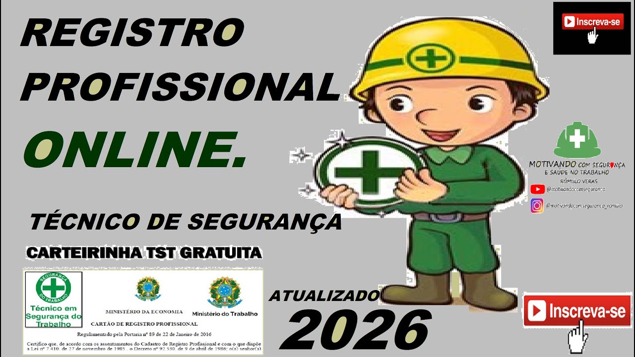 Como tirar em 2025 NOVO REGISTRO PROFISSIONAL do Técnico em Segurança, passo a passo (Rômulo Veras)