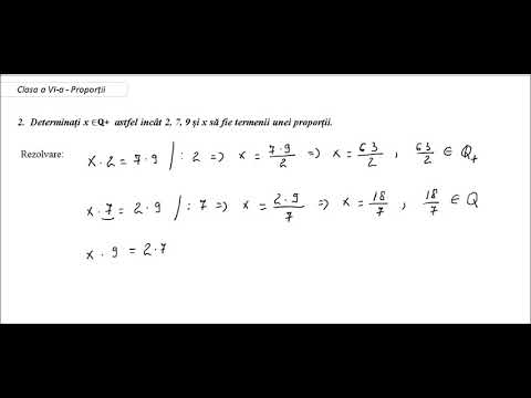 Clasa a VI-a - Proportii - ex. 2 - se numeste proportie egalitatea a doua rapoarte