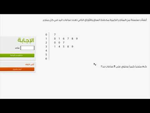 الصف الخامس الرياضيات الجبر 1 قراءة مخططات الساق والأوراق