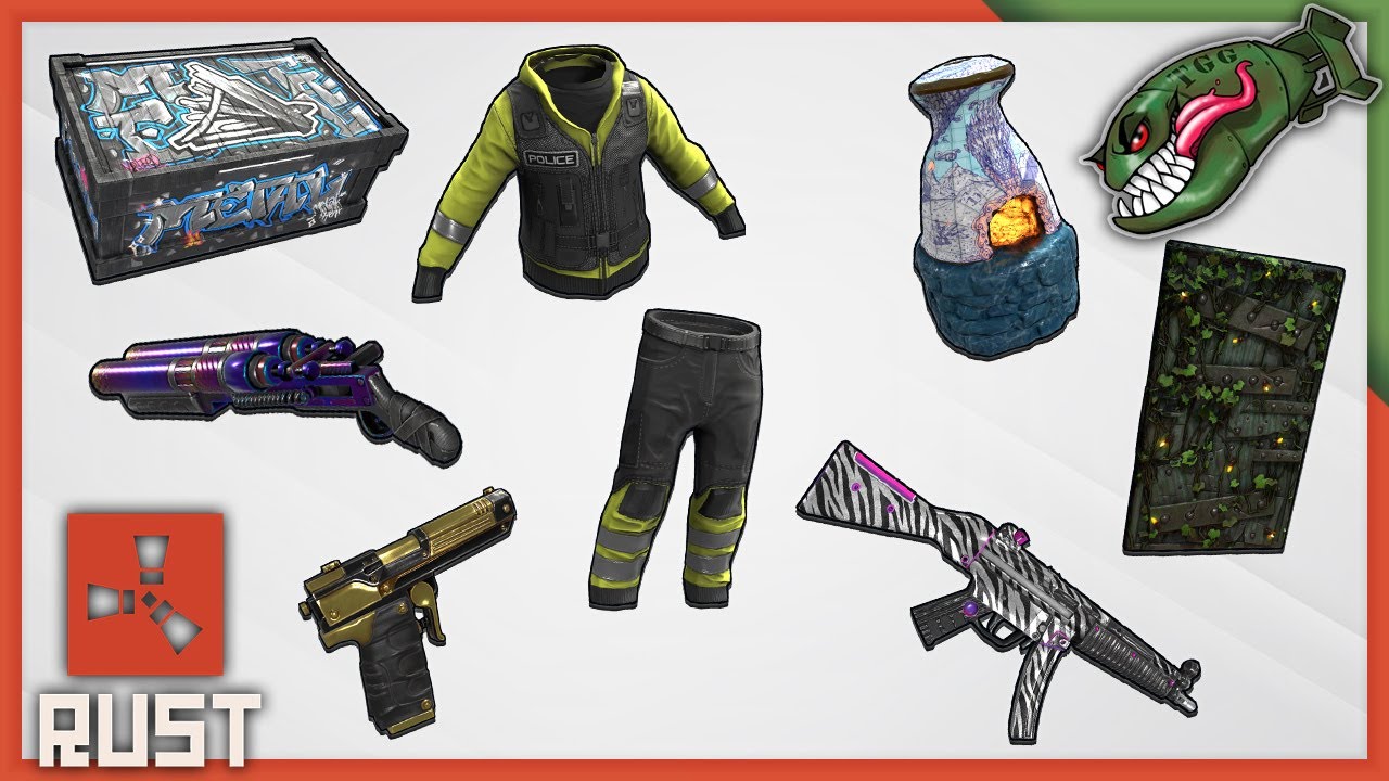Rust Skins | Copper Clothing, Fireflies Metal Door. Zebra Mp5, Tempered DBS, Porcelain Furnace #274