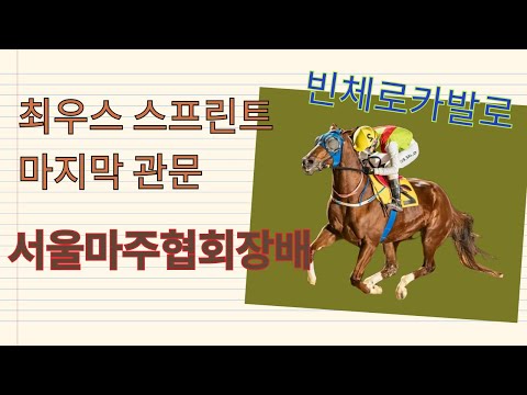 5/18-일요-강태성-서울마주협회장배 빈체로카발로 우승 가능할가???