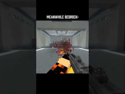 Guns Mod java VS Guns Addon Bedrock ☠️‼️ #shorts #minecraft