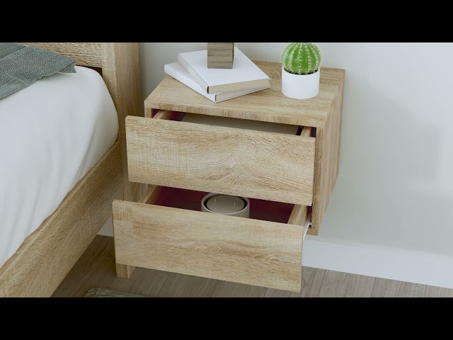 Video teaser per 801060 vidaXL Bedside Cabinets 2 pcs Sonoma Oak 40x30x30 cm Engineered Wood