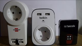 Drei Gadgets: USB-Ladeadapter