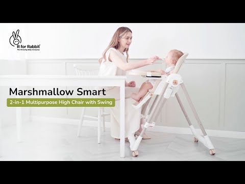 R for Rabbit Marshmallow Smart High Chair For Kids 3-in-1 Multipurpose High Chair with Swing