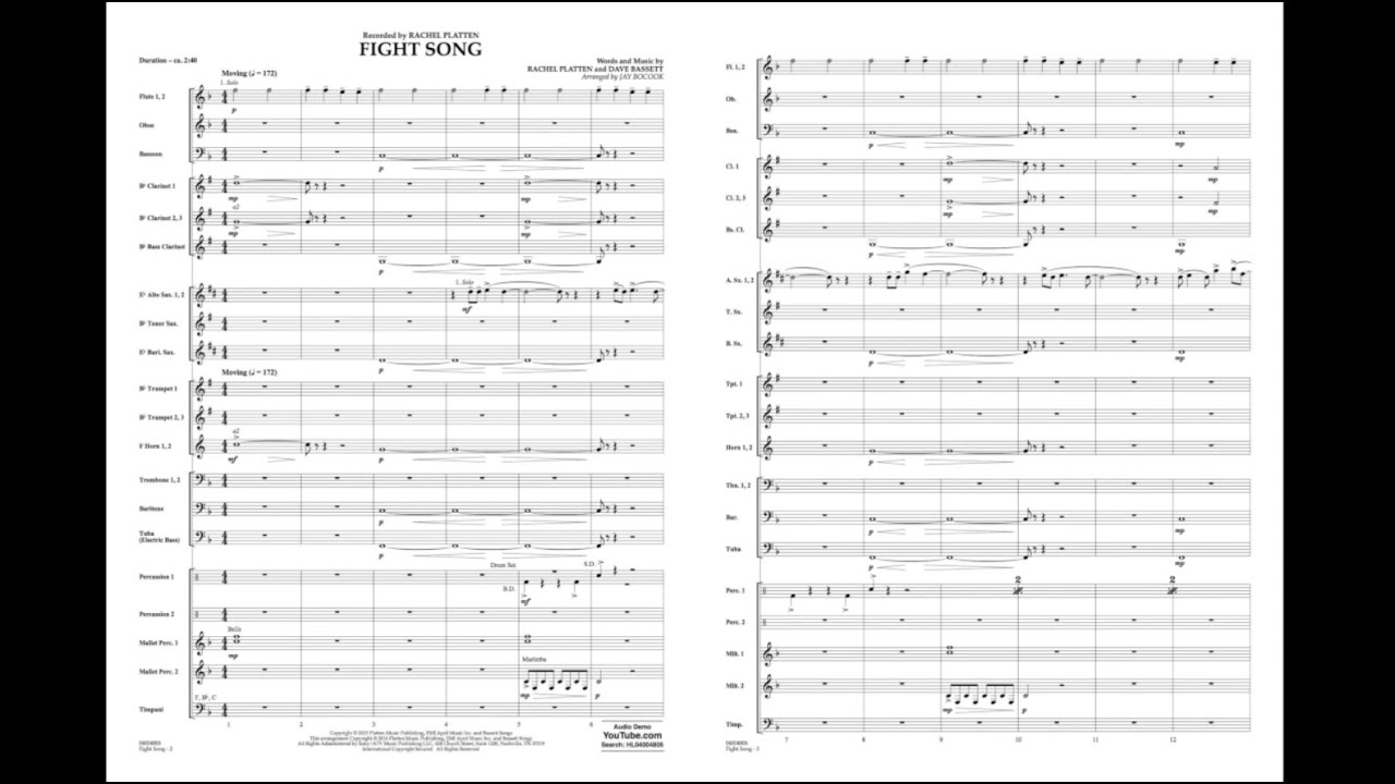 Fight Song arranged by Jay Bocook