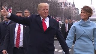 Watch the Trumps walk during inaugural parade