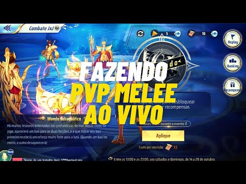 Jogando duelos galacticos e  pvp melee ao vivo saint seya awekening