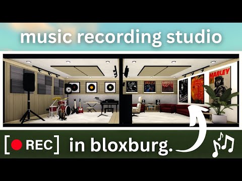 TOURING MY 50K MUSIC RECORDING STUDIO IN BLOXBURG | MODERN MIDCENTURY CONTEMPORARY STYLE