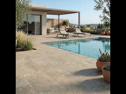 Carrelage sol extérieur effet pierre Dolomie miel R11