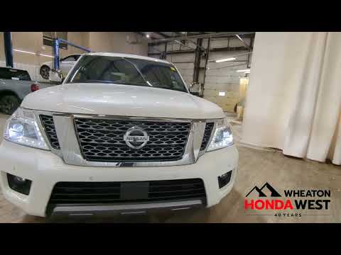 2018 Nissan Armada 4x4 Platinum in White for sale at Wheaton Honda West in Calgary, AB