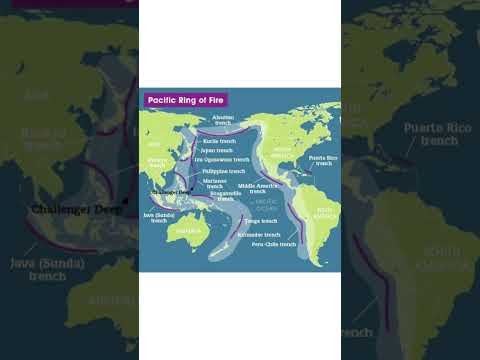 Pacific ring of Fire in world map
